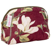 Elie Beaumont Serendipity Velvet Cosmetic Pouch - Burgundy Magnolia
