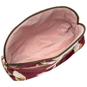 Elie Beaumont Serendipity Velvet Cosmetic Pouch - Burgundy Magnolia