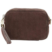Elie Beaumont Suede Crossbody Bag - Dark Brown