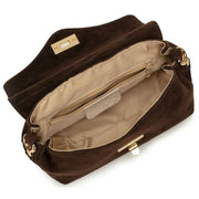 Elie Beaumont Suede Midi Twist Bag - Chocolate Brown