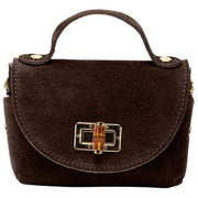 Elie Beaumont Suede Mini Bambou Bag - Dark Chocolate Brown