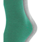 Esprit Allover Stripe 2 Pack Socks - Green/Grey/White