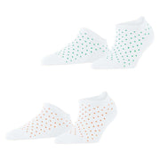 Esprit Fine Dot 2 Pack Sneaker Socks - White