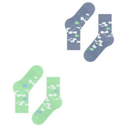 Esprit Spring Flowers 2 Pack Socks - Green/Blue