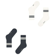 Esprit Tennis Stripe 2 Pack Socks - Black/White