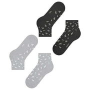 Esprit Twig 2 Pack Socks - Grey/Black