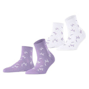 Esprit Twig 2 Pack Socks - Purple/White