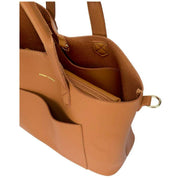 Every Other Front Pocket Soft Tote Bag - Tan