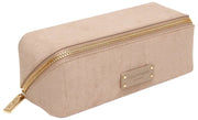Alice Wheeler London Kensington Small Suede Train Case - Mink Cream