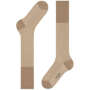 Falke Oxford Stripe Knee High Socks - Camel Brown