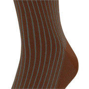 Falke Oxford Stripe Knee High Socks - Terracotta Brown