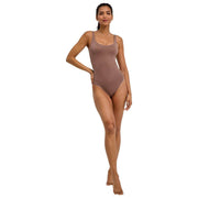 Falke Timeless Cotton Tank Brief Bodysuit - Milkshake Brown