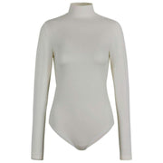 Falke Timeless Cotton Turtle-Neck Brief Bodysuit - Pearl White
