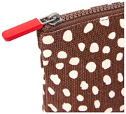 Roka Maida Vale Small Cotton Canvas Pouch - Brown Dot