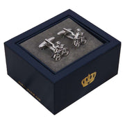 Harvey Makin Rhodium Plated Cyclist Cufflinks - Silver