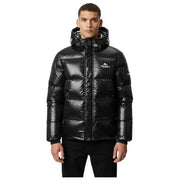 Helvetica Mountain Pioneers Freezer Hooded Down Jacket - Black