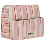 Hindbag Alix Extra Large Toiletry Bag - Pink/Red Stripes