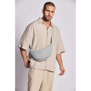 Hindbag Andrea Half Moon Bag - Blue Stripes