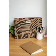 Hindbag Ava Medium 15inch Laptop Case - Cinnamon Zebra Brown
