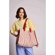 Hindbag Claude Tote Bag - Red/Pink Stripes
