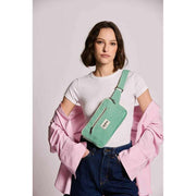 Hindbag Harry Rectangle Bum Bag - Green Stripes