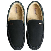 Hunter Moccasin Tartan Collar Slipper - Navy
