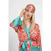 Jessica Russell Flint Golden Goose Silk Eye Mask - Orange/White/Blue