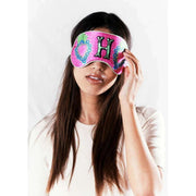 Jessica Russell Flint H for Heart Silk Eye Mask - Pink/Blue/Green