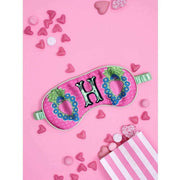 Jessica Russell Flint H for Heart Silk Eye Mask - Pink/Blue/Green
