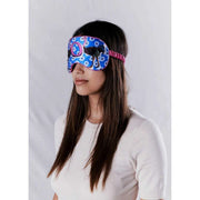 Jessica Russell Flint O for Ostrich Silk Eye Mask  - Blue/Pink/Black