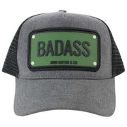 John Hatter Badass Rubber Trucker Hat - Grey/Black/Green