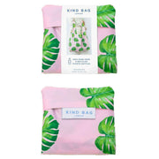Kind Bag London Medium Reusable Bag - Palms Pink/Green