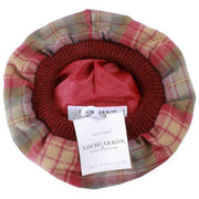 Locharron of Scotland Auld Scotland Tartan Brushed Wool Tam - Burgundy/Beige/Grey