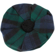 Locharron of Scotland Black Watch Tartan Brushed Wool Tam - Black/Navy/Green