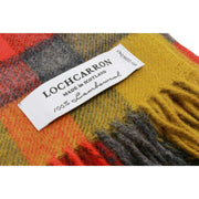 Locharron of Scotland Borders Buchanan Berry Tartan Lambswool Blanket - Orange/Green/Burgundy