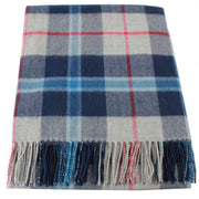 Locharron of Scotland Borders Douglas Tartan Lambswool Blanket - Grey/Blue