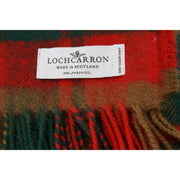 Locharron of Scotland Borders Maple Leaf Lambswool Blanket - Red/Dark Green