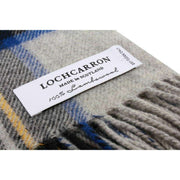 Locharron of Scotland Borders Stewart Dress Tartan Lambswool Blanket - Grey/Green/Red