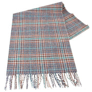 Locharron of Scotland Darwin Lindean Tartan Oversized Lambswool Scarf - Blue/Brown/Brown