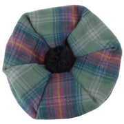 Locharron of Scotland Hame Tartan Brushed Wool Tam - Pale Green/Lilac/Navy