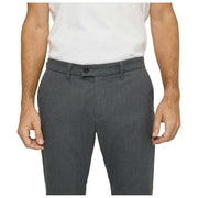 MAC Jeans Lennox Woolly Herringbone Trousers - Grey Stone