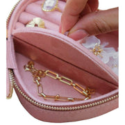 Maison Scarlett Celeste Velvet Travel Jewellery Box - Pink