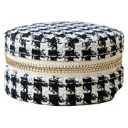 Maison Scarlett Yvonne Houndstooth Travel Jewellery Box - Black