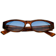 MessyWeekend Blade Sunglasses - Havana Brown/Blue