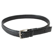 Miguel Bellido Classic Woven Leather Belt - Black