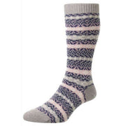 Pantherella Bradstock Traditional Fair Isle Cashmere Socks - Light Grey
