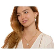 Pearls of the Orient Keishi Pearl Pendant Chunky Chain Necklace - Gold/White