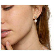 Pearls of the Orient Snowflake Pearl Drop Earrings - Gold/White