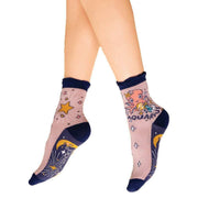 Powder Aquarius Ankle Socks - Stone Beige/Blue