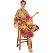 Powder Bountiful Blooms Kimono Gown - Green/Pink/Orange